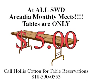 Tables at the monthly train meet are $5